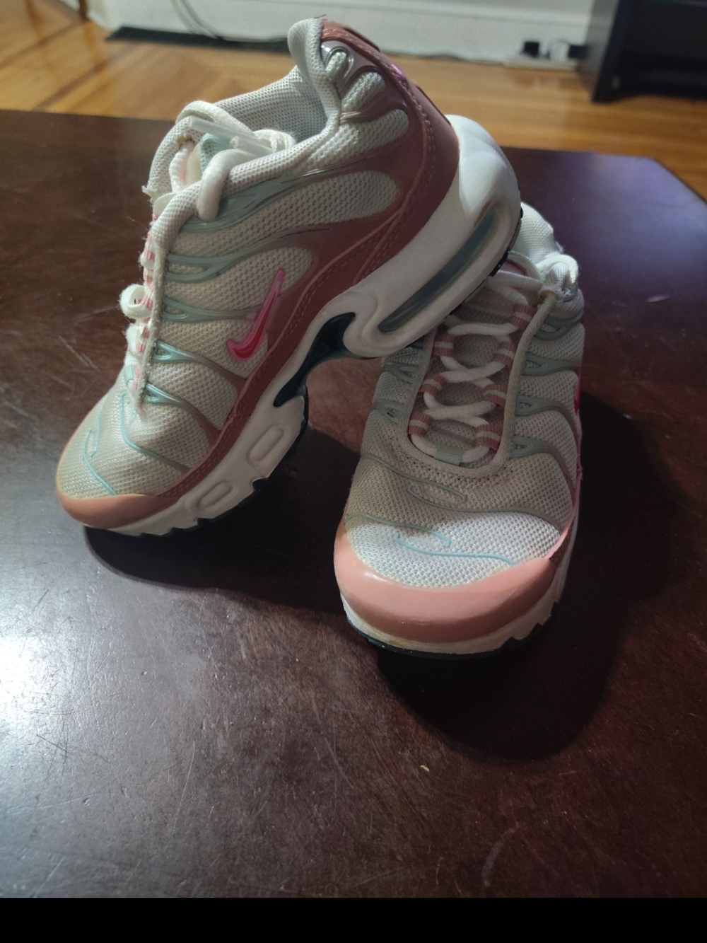 Nike Kids White and Pink Airmax Athletic Sneakers